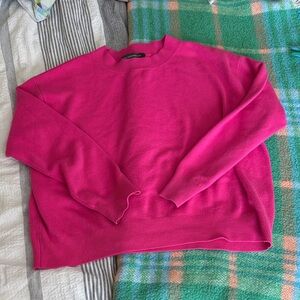 French Connection Women's Pink Sweater Boxy Stretch Casual Colorful